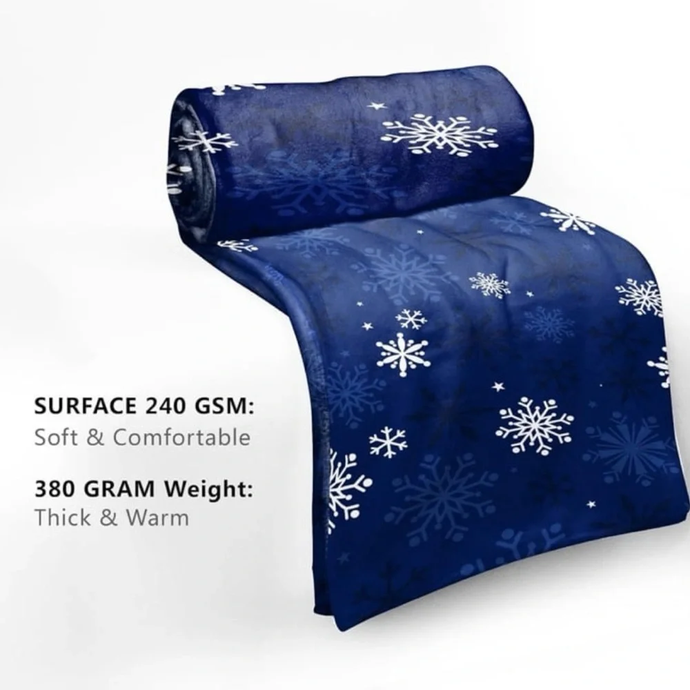 Snowflake Pattern Blue Throw Blanket